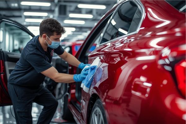 Dealership vehicle washing and interior cleaning services